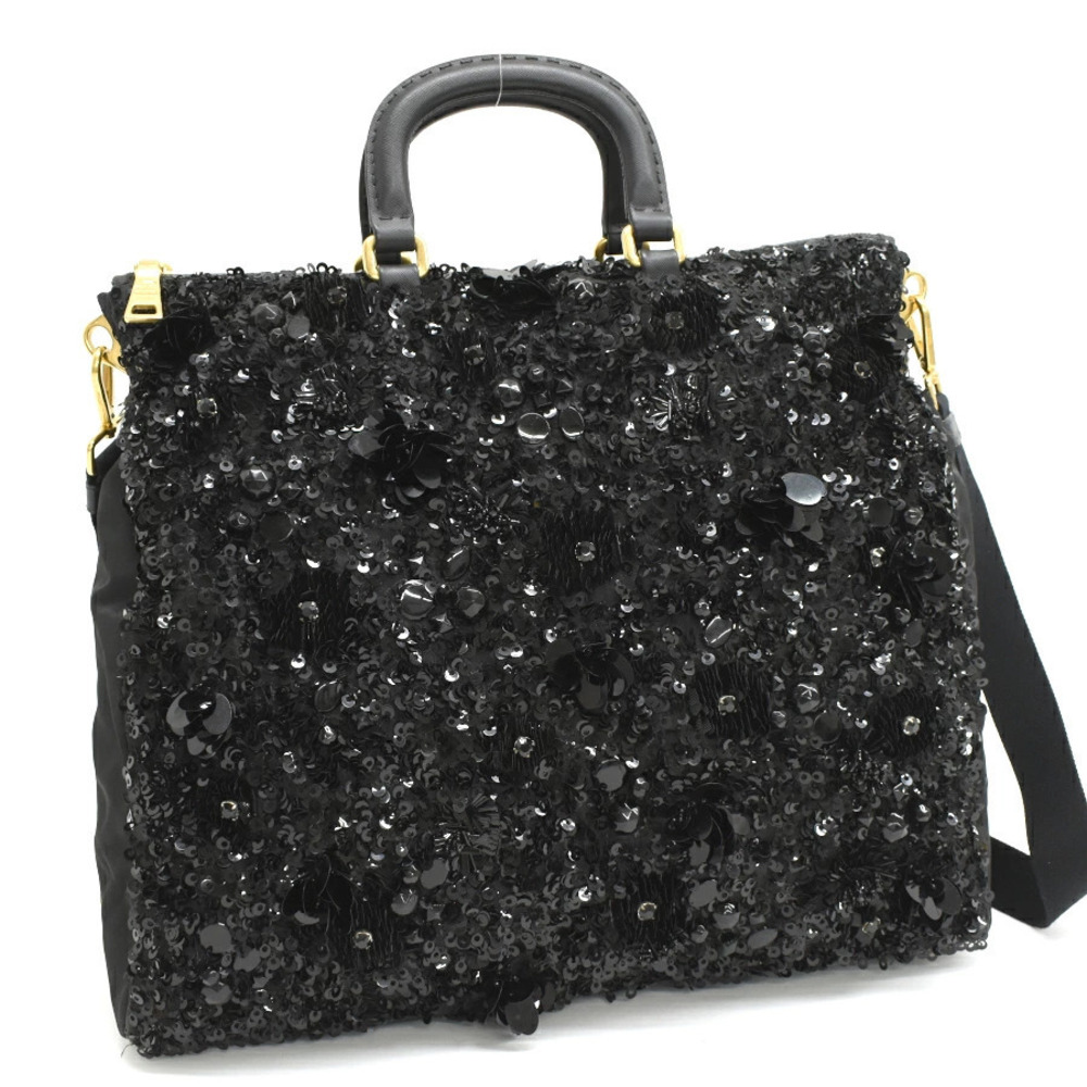 Prada bag TESSUTO RICAMO Black Sequin